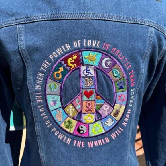 WOMENS LEE RIDER EMBROIDERED DENIM JACKET - Picture 1 of 8